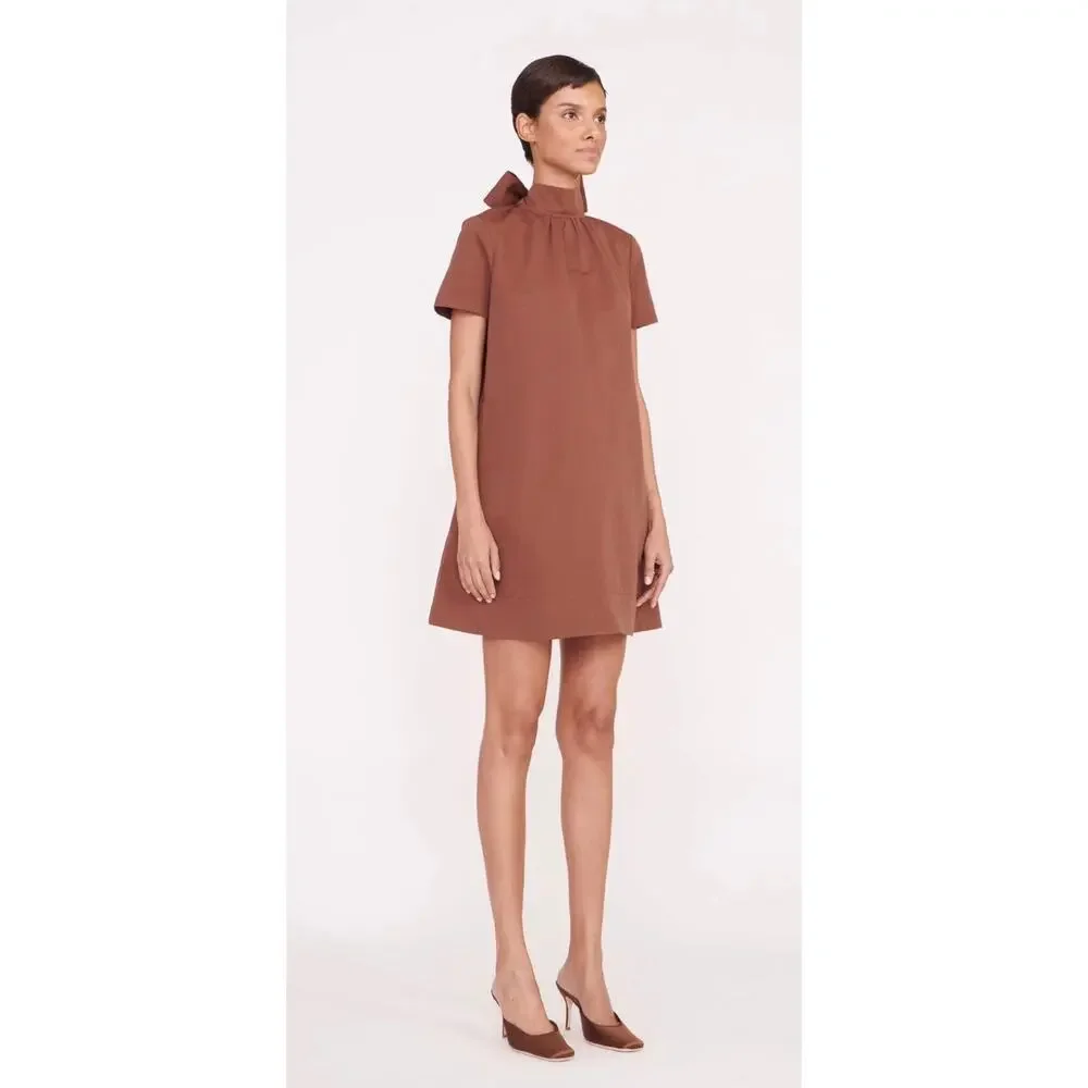 STAUD Mini Ilana Chocolate Brown Dress - New with Tags - Picture 2 of 6